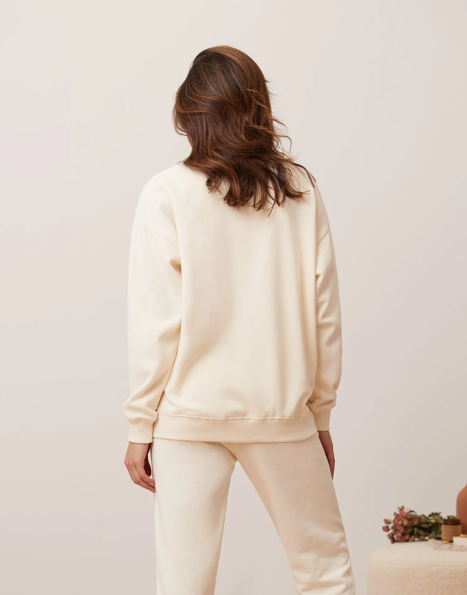 OVERSIZED CREW NECK SWEATSHIRT / CREAM