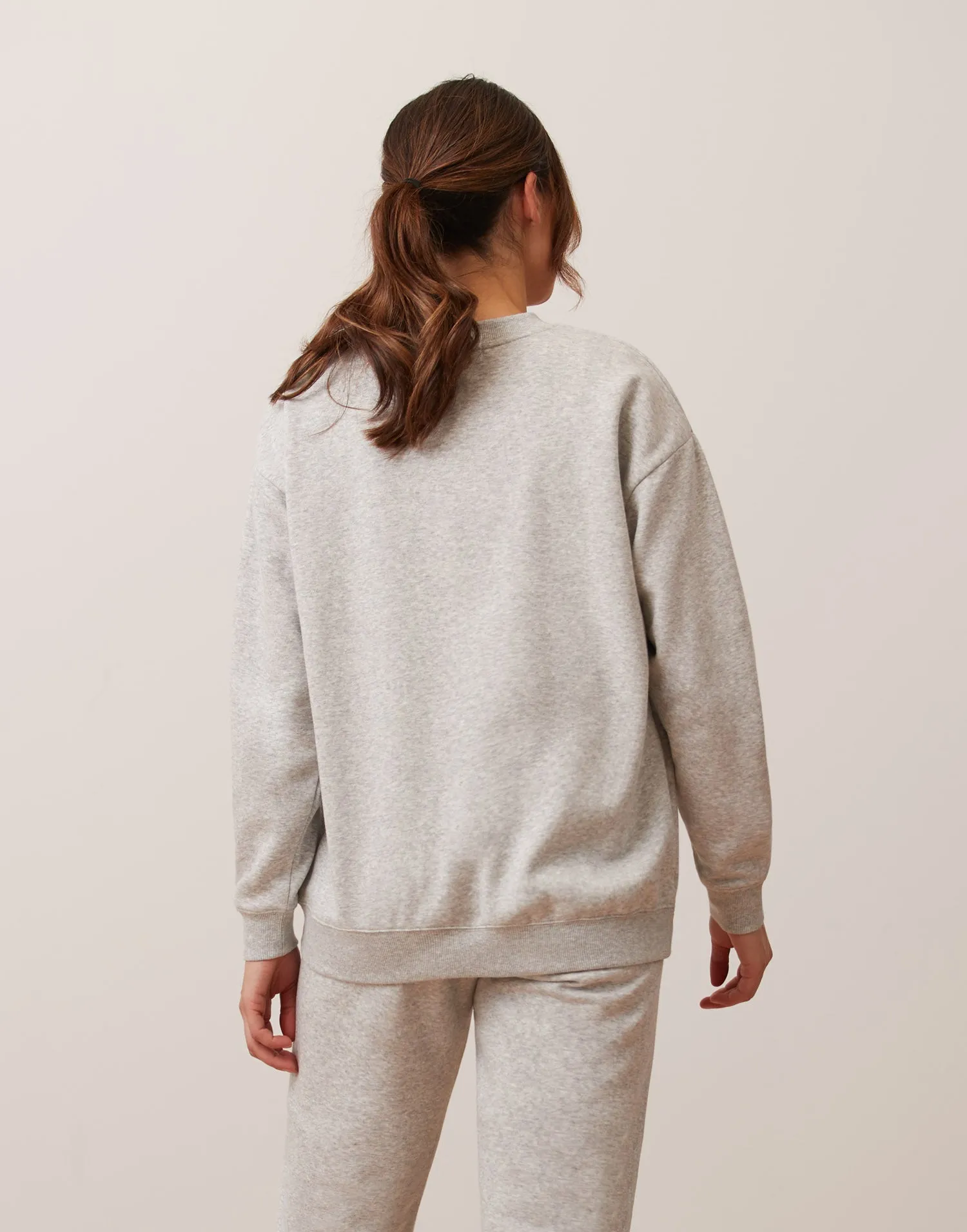 OVERSIZED CREW NECK SWEATSHIRT / GREY MIX