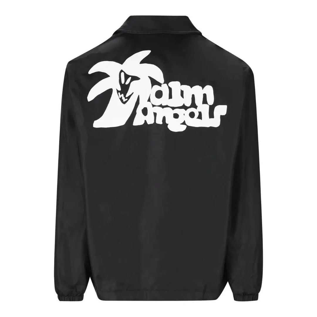 PALM ANGELS LOGO PRINTED COAT BLACK