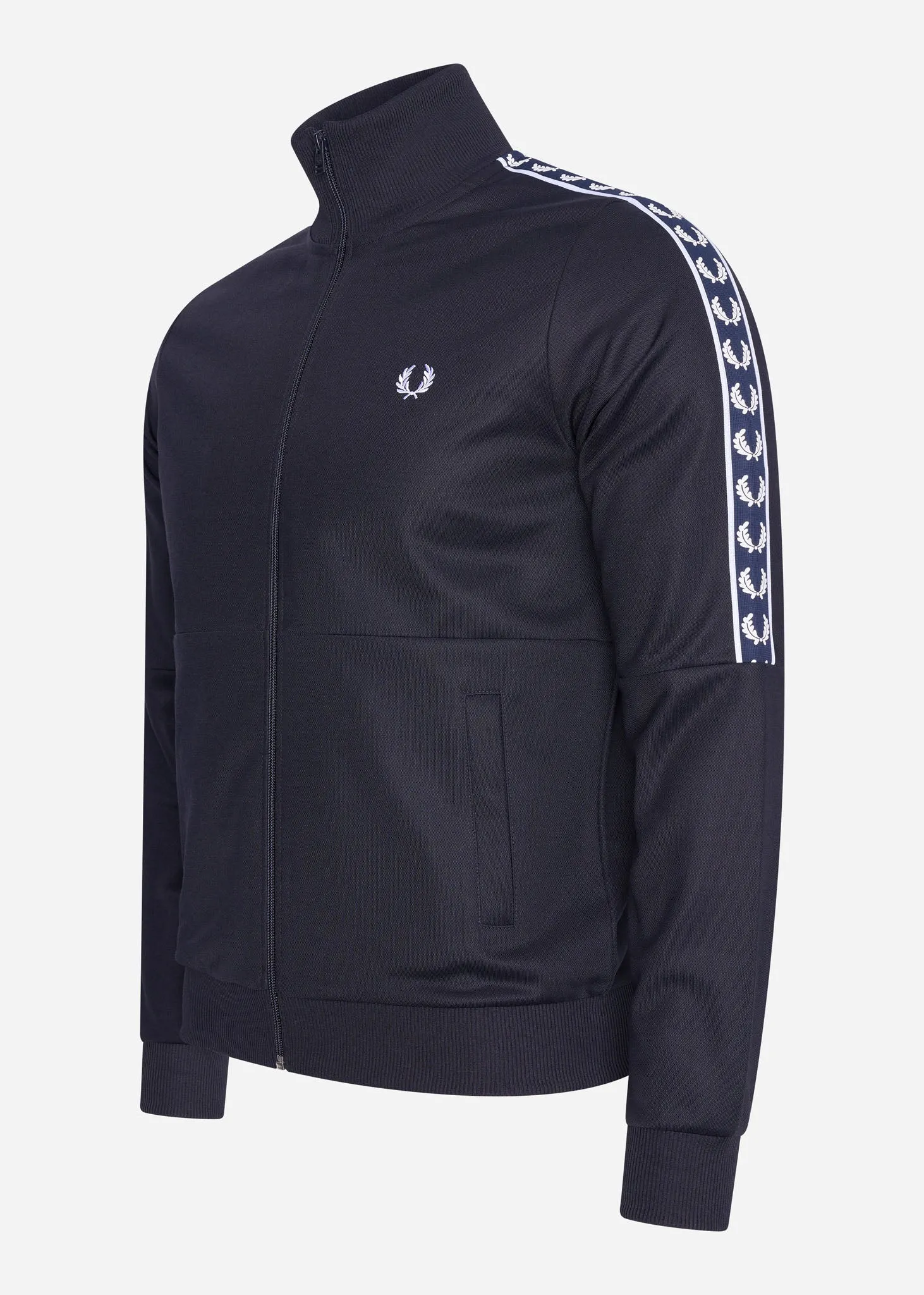 Panelled taped track jacket - navy