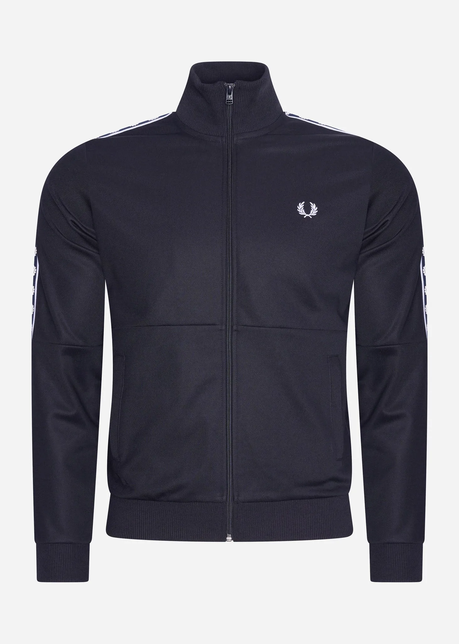 Panelled taped track jacket - navy