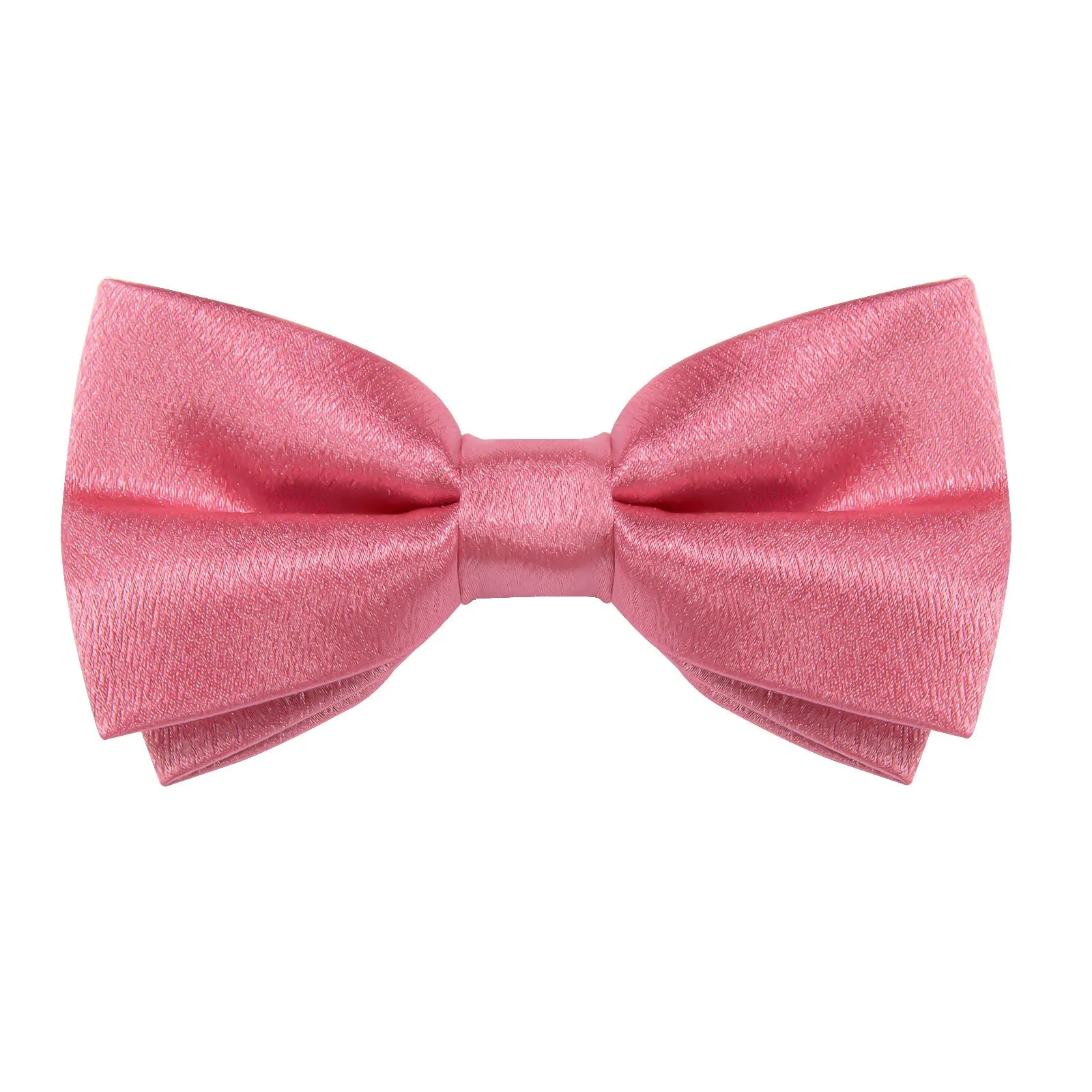 Pink Solid Shining Silk Men Vest Necktie Bow Tie Handkerchief Cufflinks Set