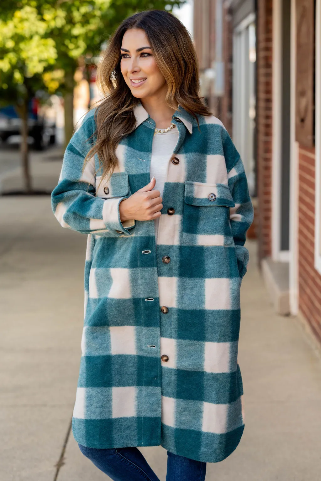 Plush Plaid Tunic Shacket