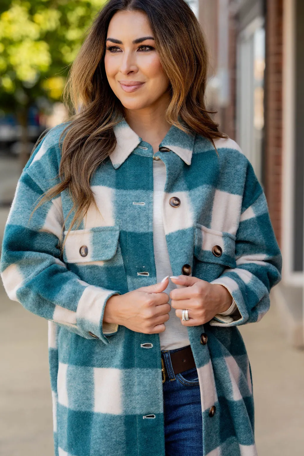 Plush Plaid Tunic Shacket