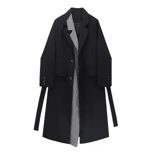 Pre Order:  Spliced Plaid Grid Trench Coat