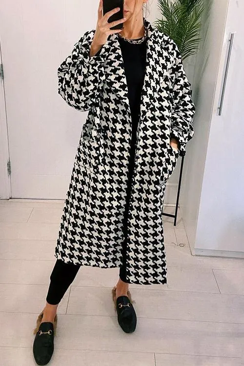 Purpdrank - Houndstooth Lapel Woolen Coat