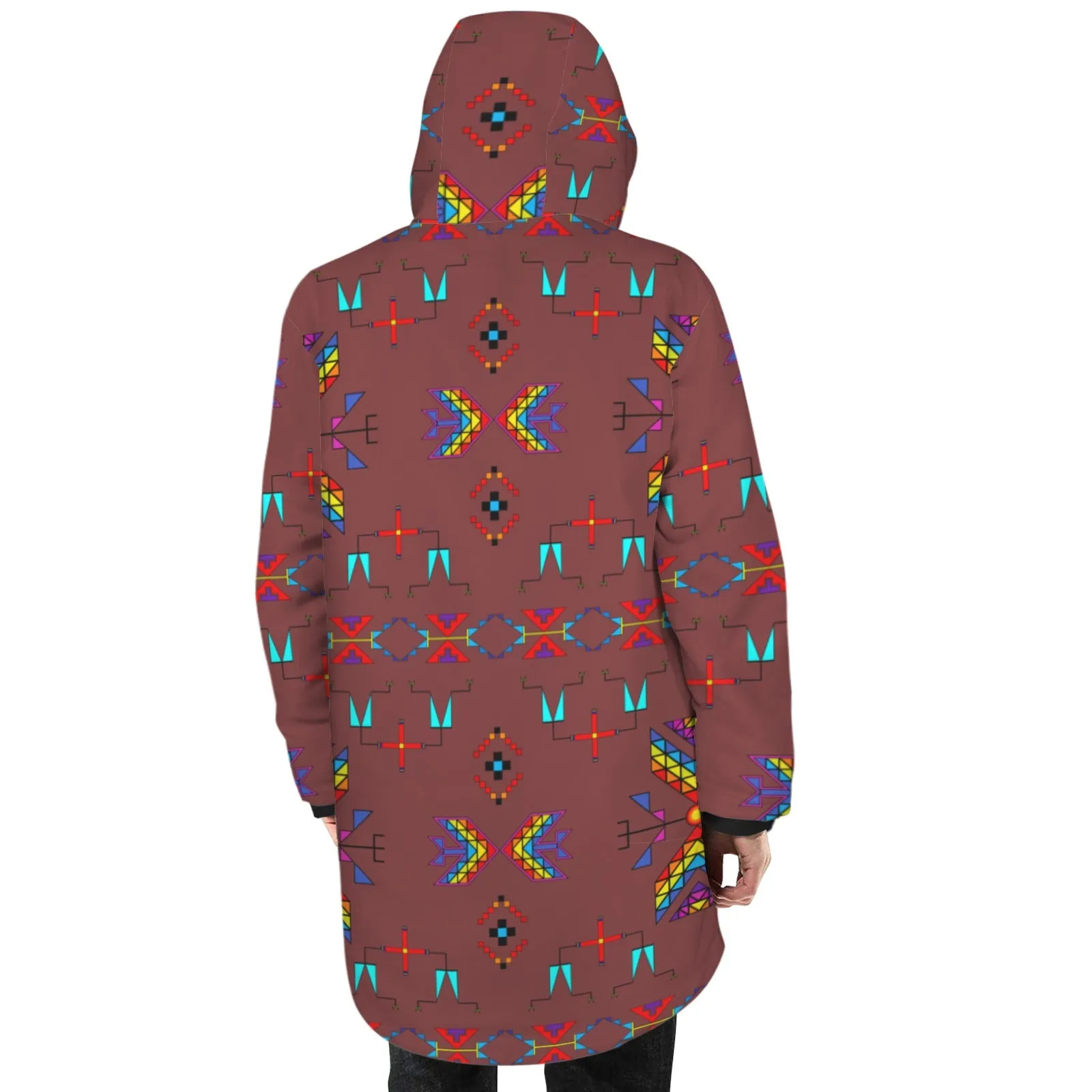 Rainy Chief Rainbow Earth Clay Unisex Sherpa Lined Hooded Coat