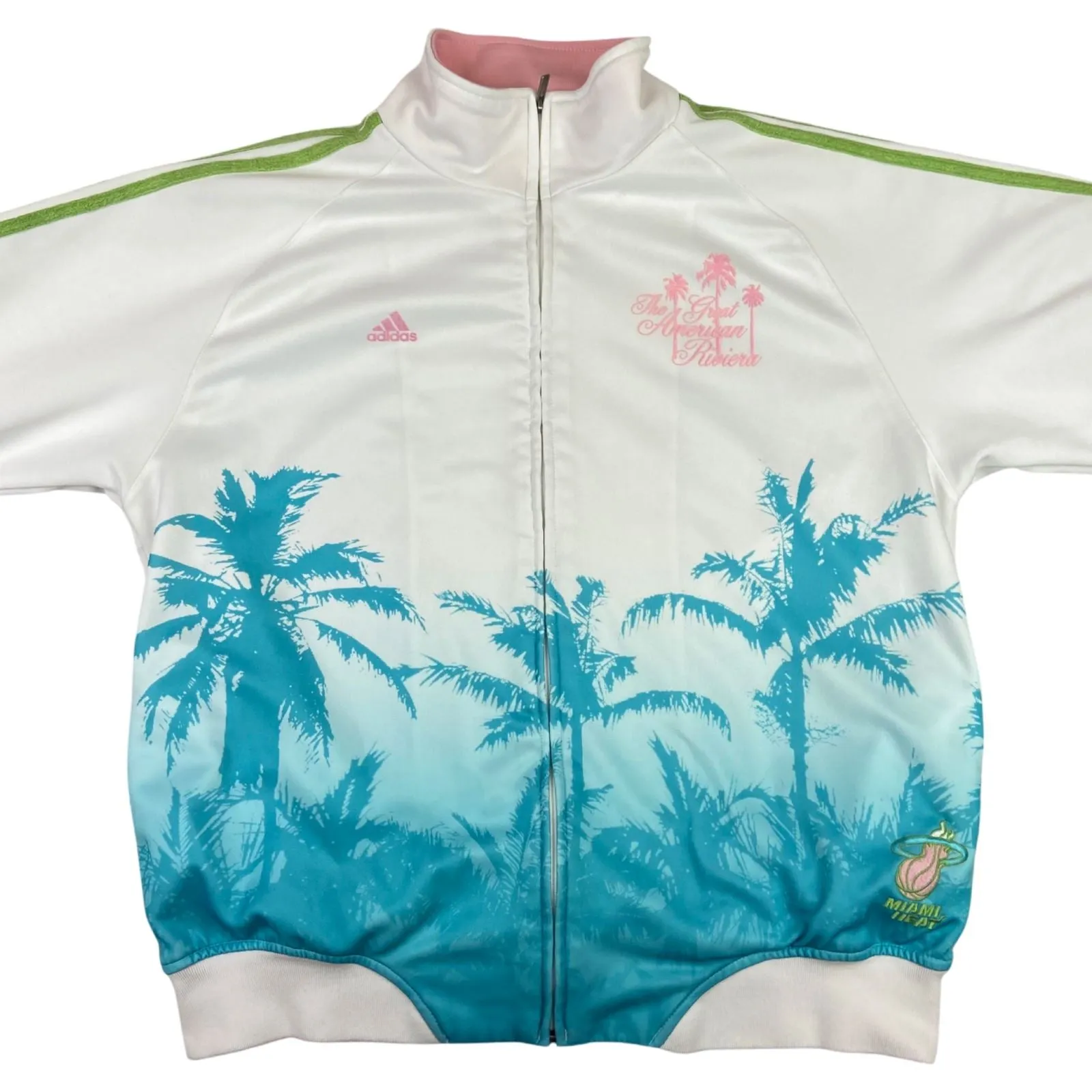 Rare 00s Adidas Miami Heat Home Cooked 'The Great American Riviera' Track Jacket