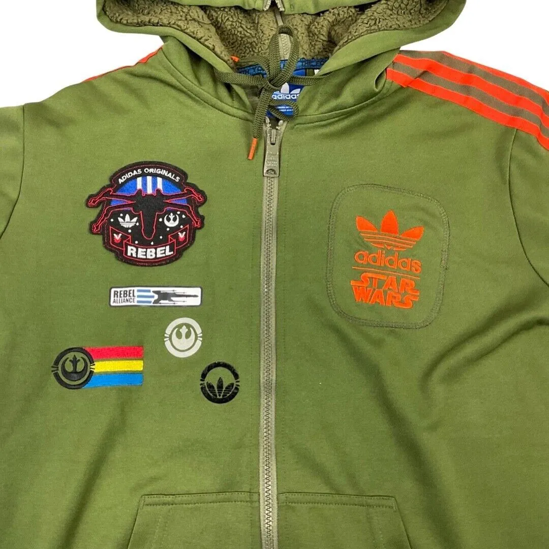 Rare 2011 Green Adidas Originals Star Wars X-Wing Rebel Pilot Track Jacket M L