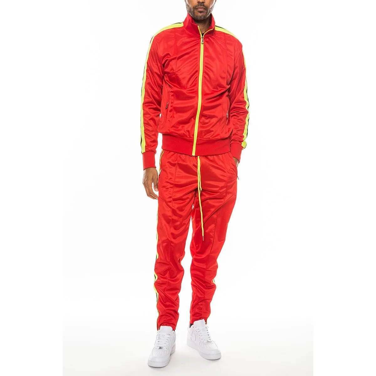 Red Striped Tape Track Suit