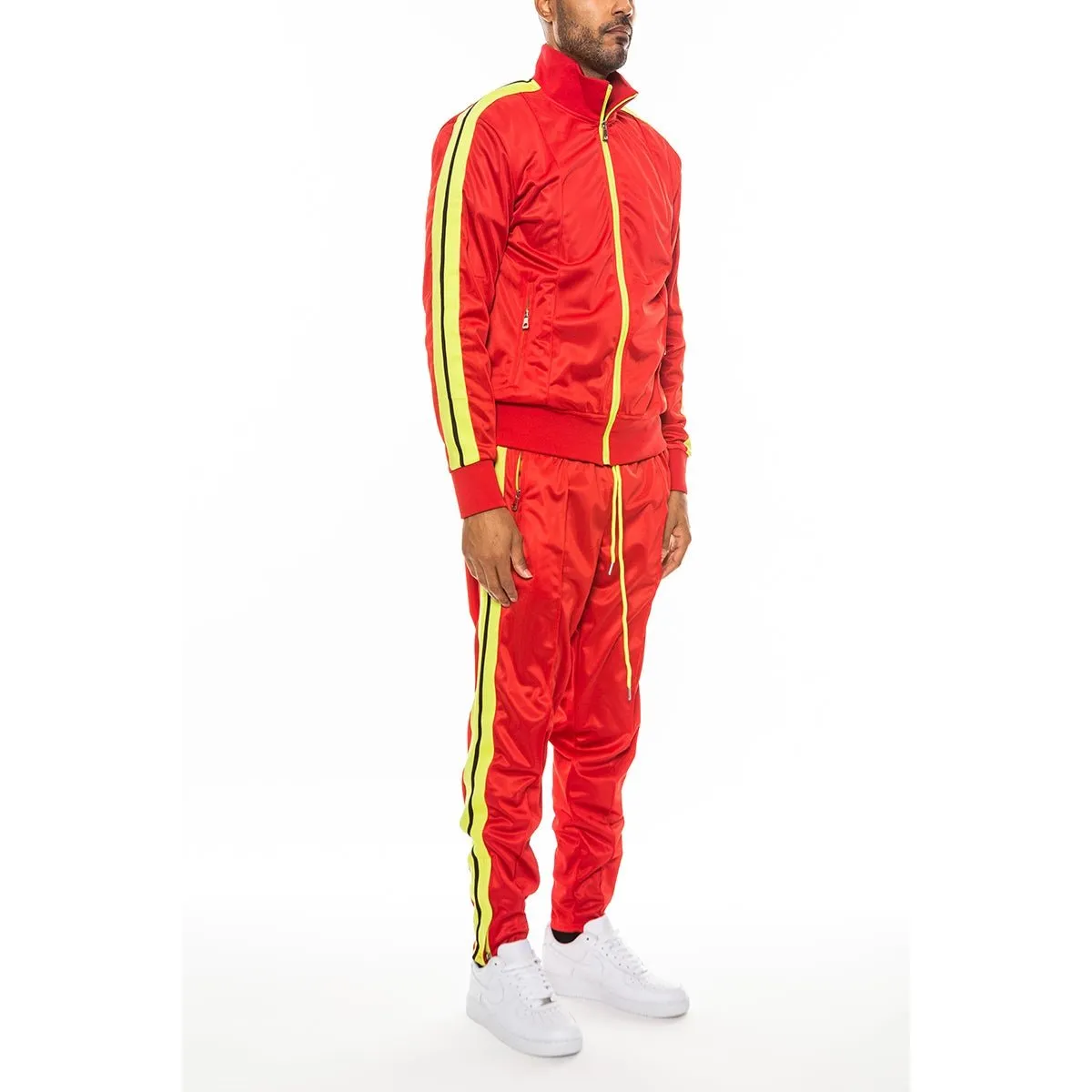 Red Striped Tape Track Suit