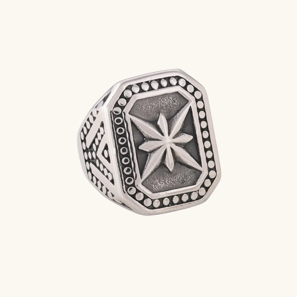 Retro Flower Punk Men's Ring