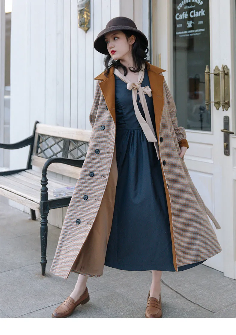 Retro Parisian Contrast Color Trench Coat