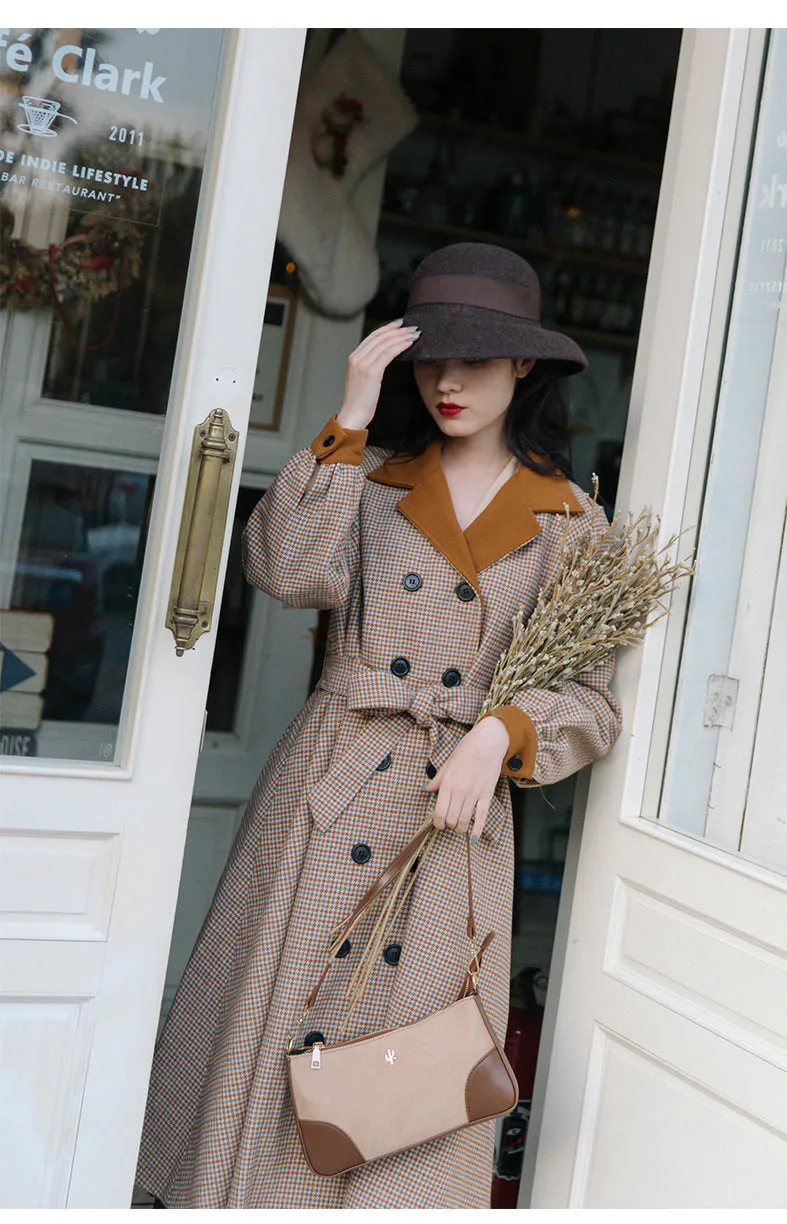 Retro Parisian Contrast Color Trench Coat