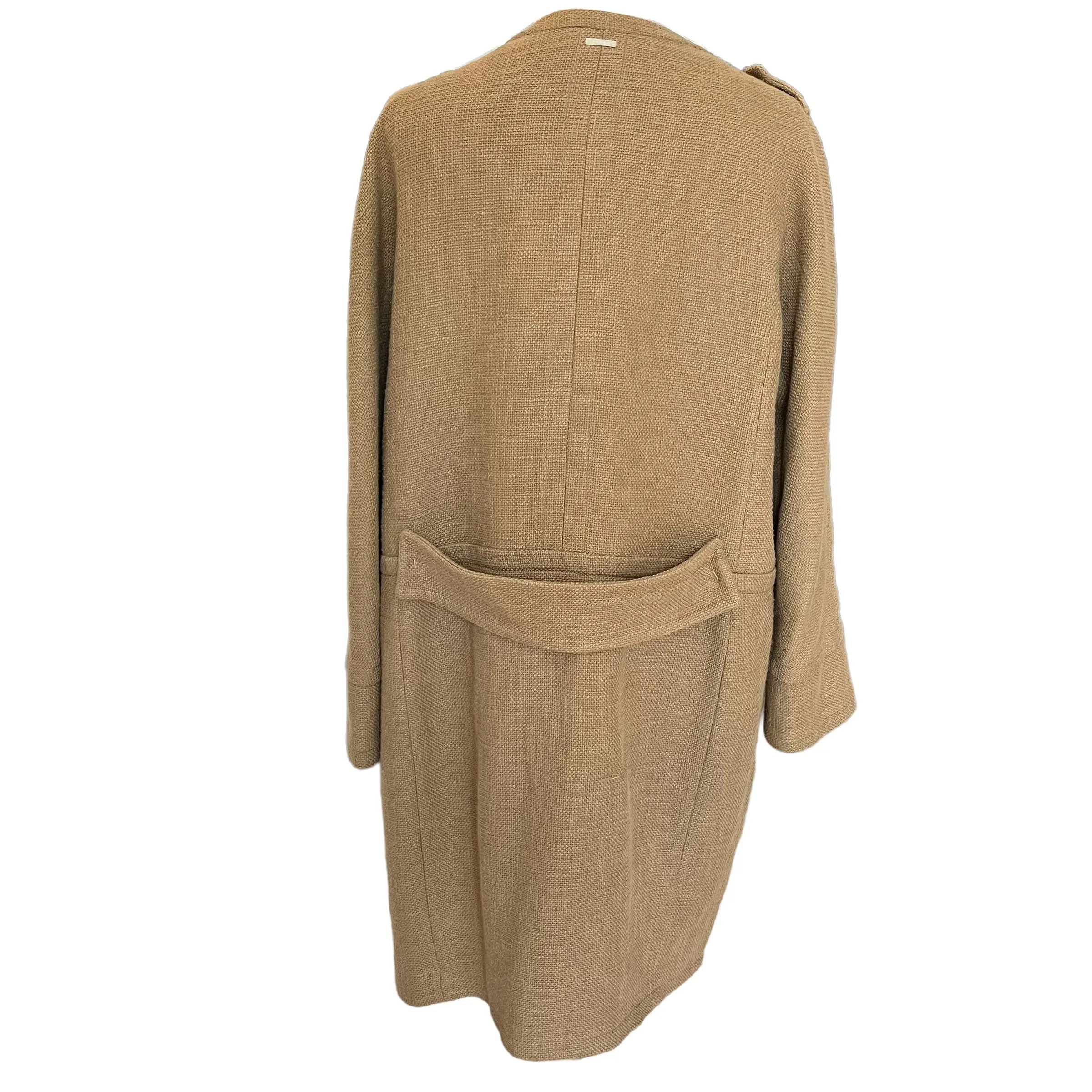 'S Max Mara Camel Linen Coat - 12/14