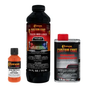 Safety Orange 1 Quart Urethane Spray-On Truck Bed Liner Kit - Easily Mix, Shake & Shoot - Professional Durable Textured Protective Coating