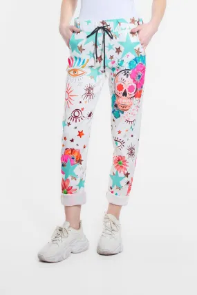 Saoirse Evil Eye Featherweight Drawstring Pants (PL178E)