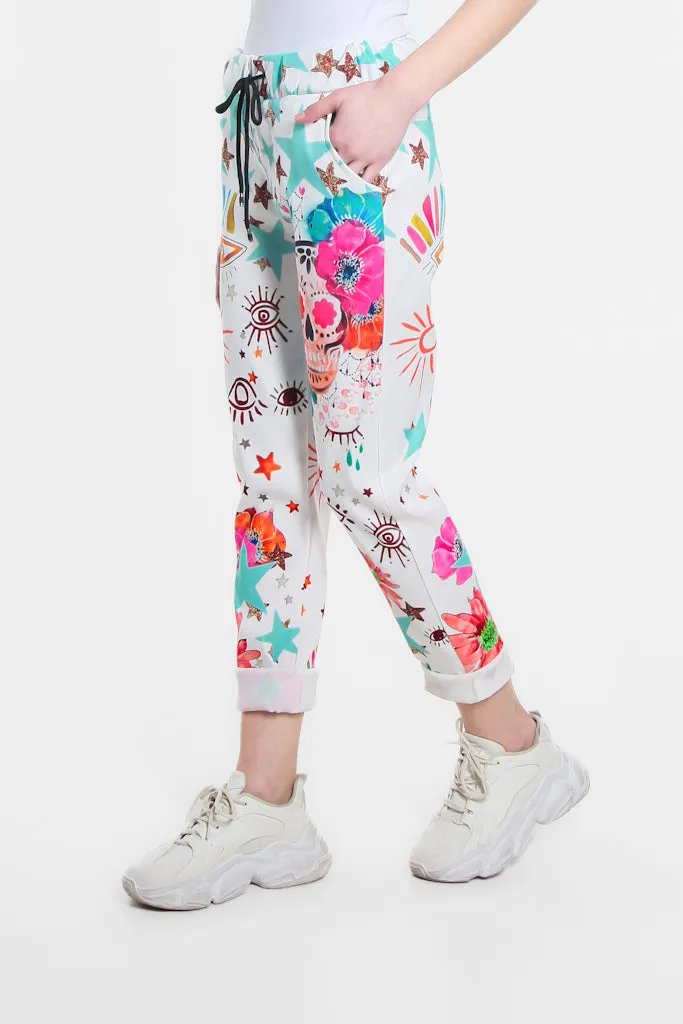 Saoirse Evil Eye Featherweight Drawstring Pants (PL178E)