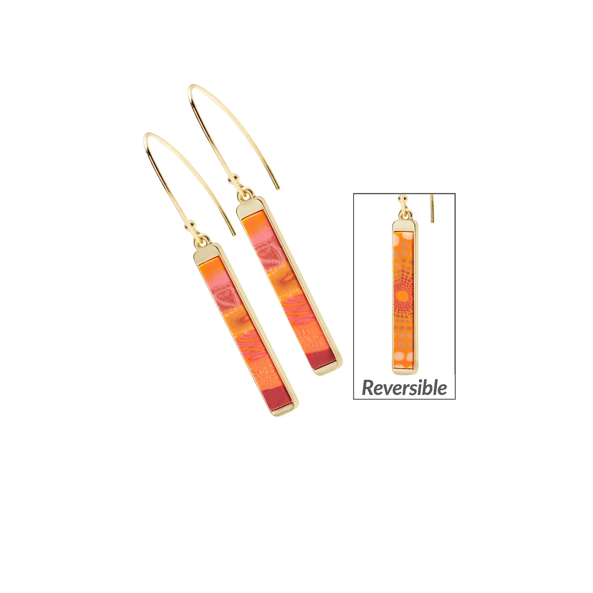 Savannah Red Reversible Mini Bar Earrings