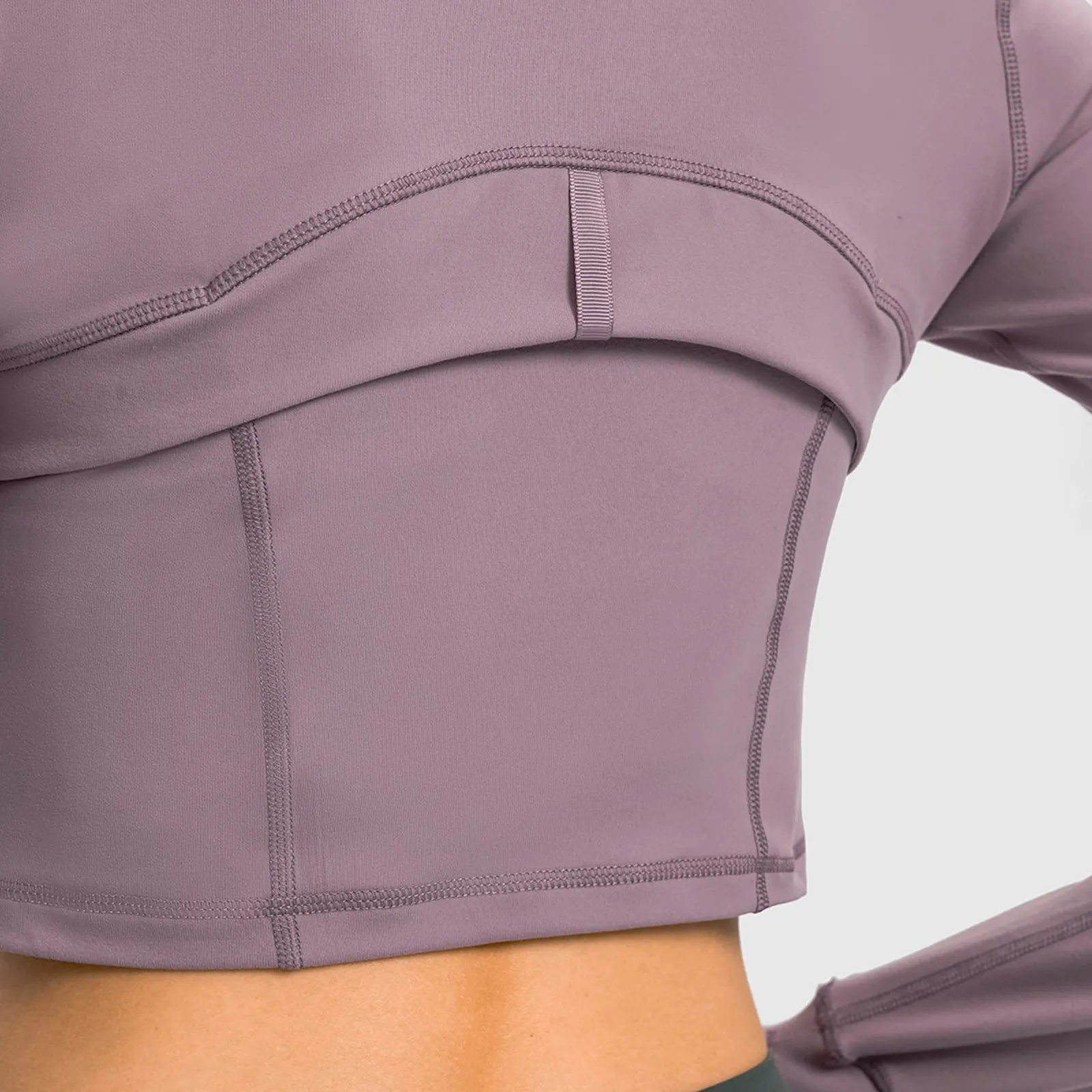 Seamless Flow Zip-Up Front Cropped Sports Top