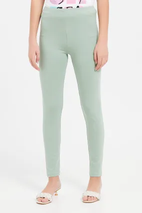 Senior Girls Mint Basic Leggings