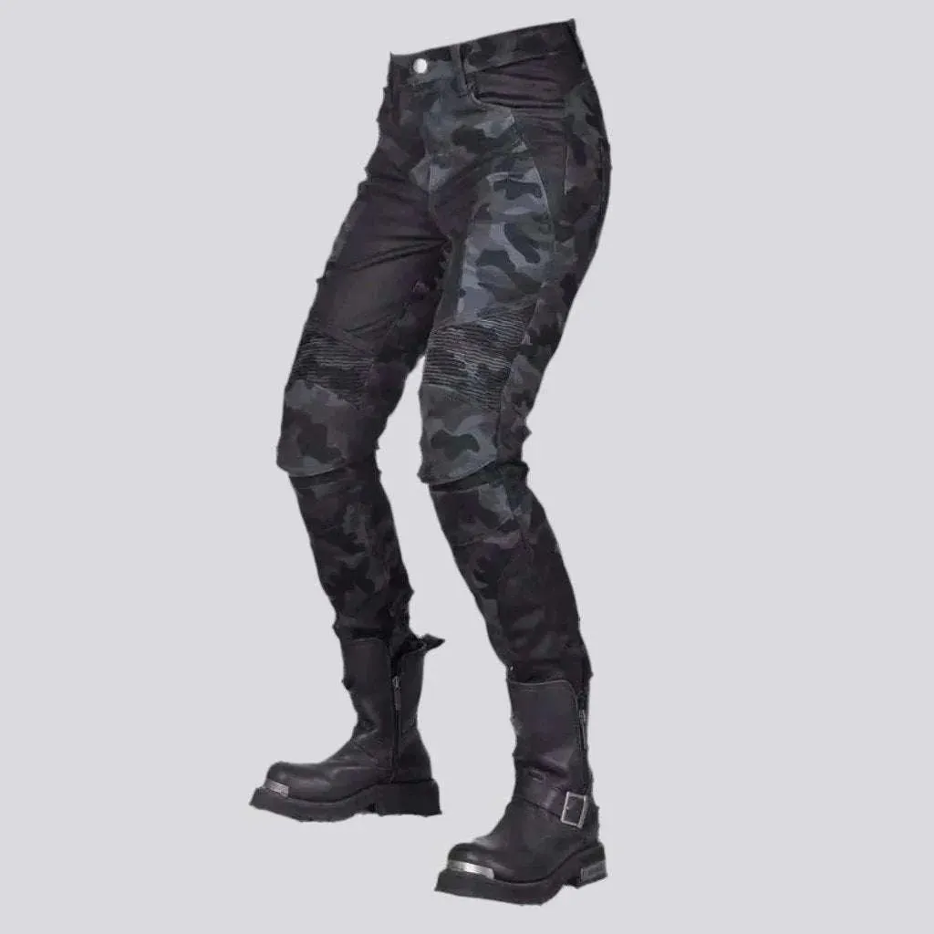 Slim biker women's jean pants