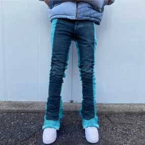 Street-inspired denim ombré slacks