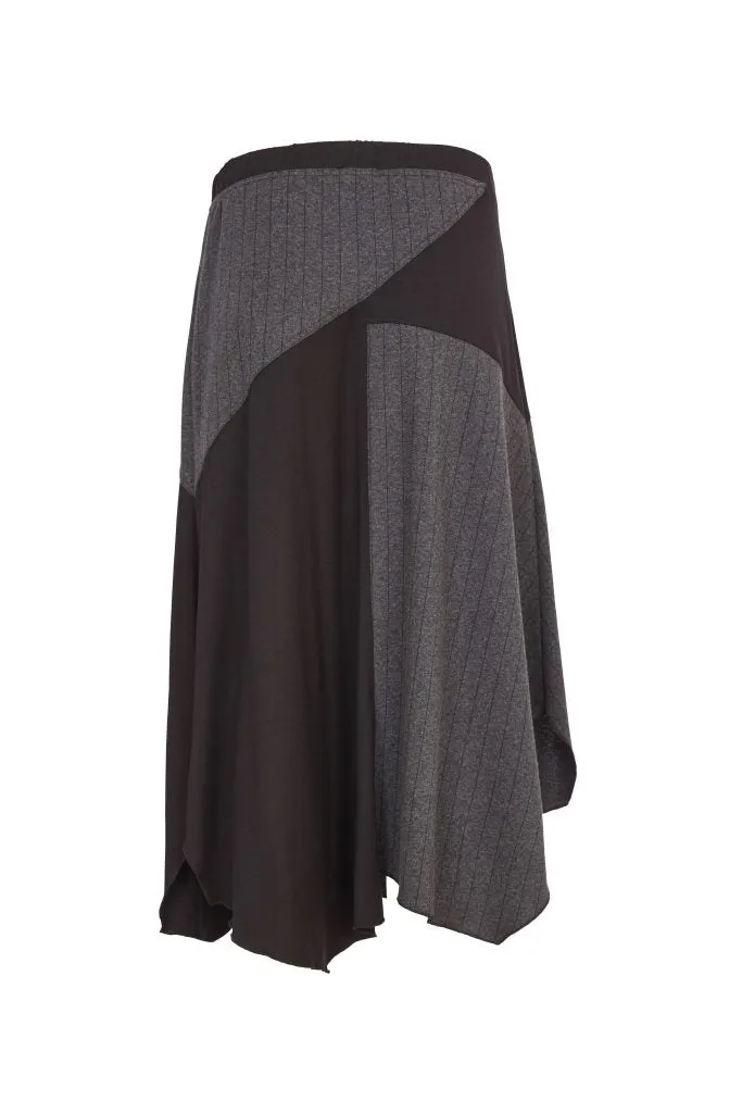 Stripe Flare Skirt in Black/Grey