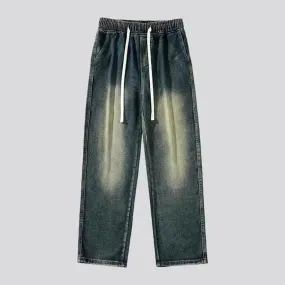 Tall waisted men's aged jeans