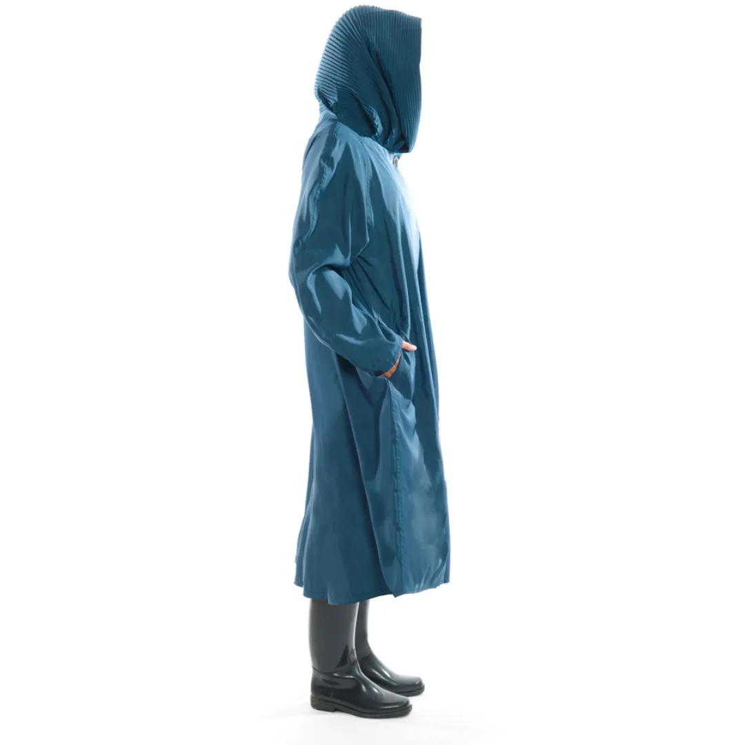 Tea Length Donatella Rain Coat - Sapphire