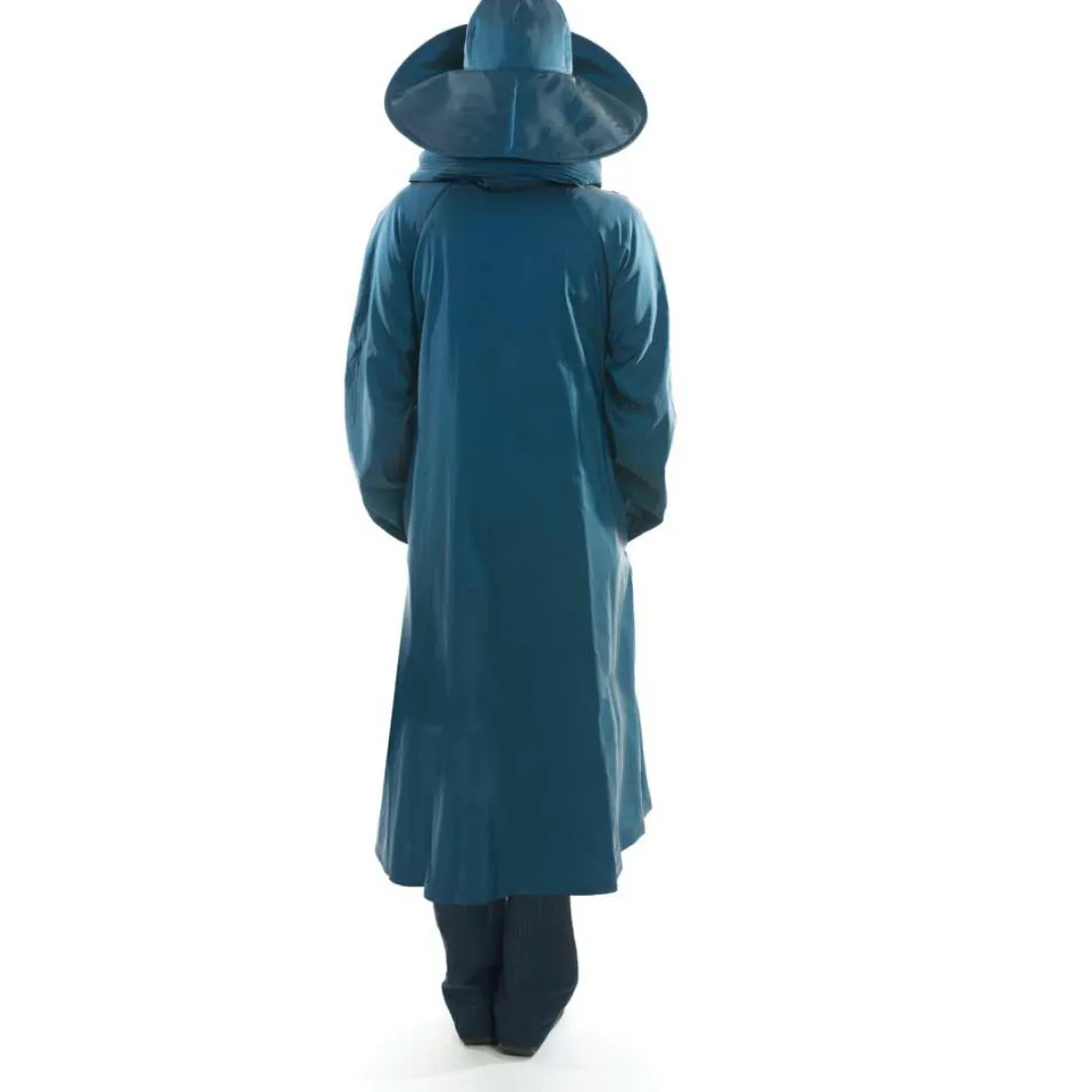 Tea Length Donatella Rain Coat - Sapphire