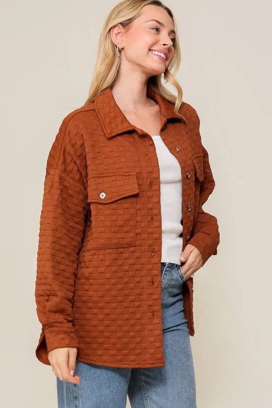 The Coziest Quilted Button Down Long Sleeve Jacket