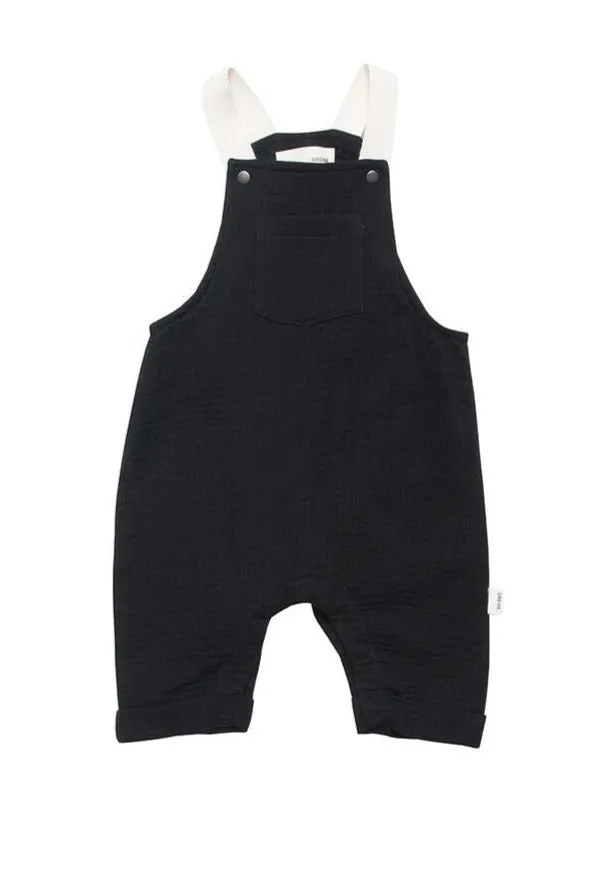 The Gauze Overalls - Black - BABY