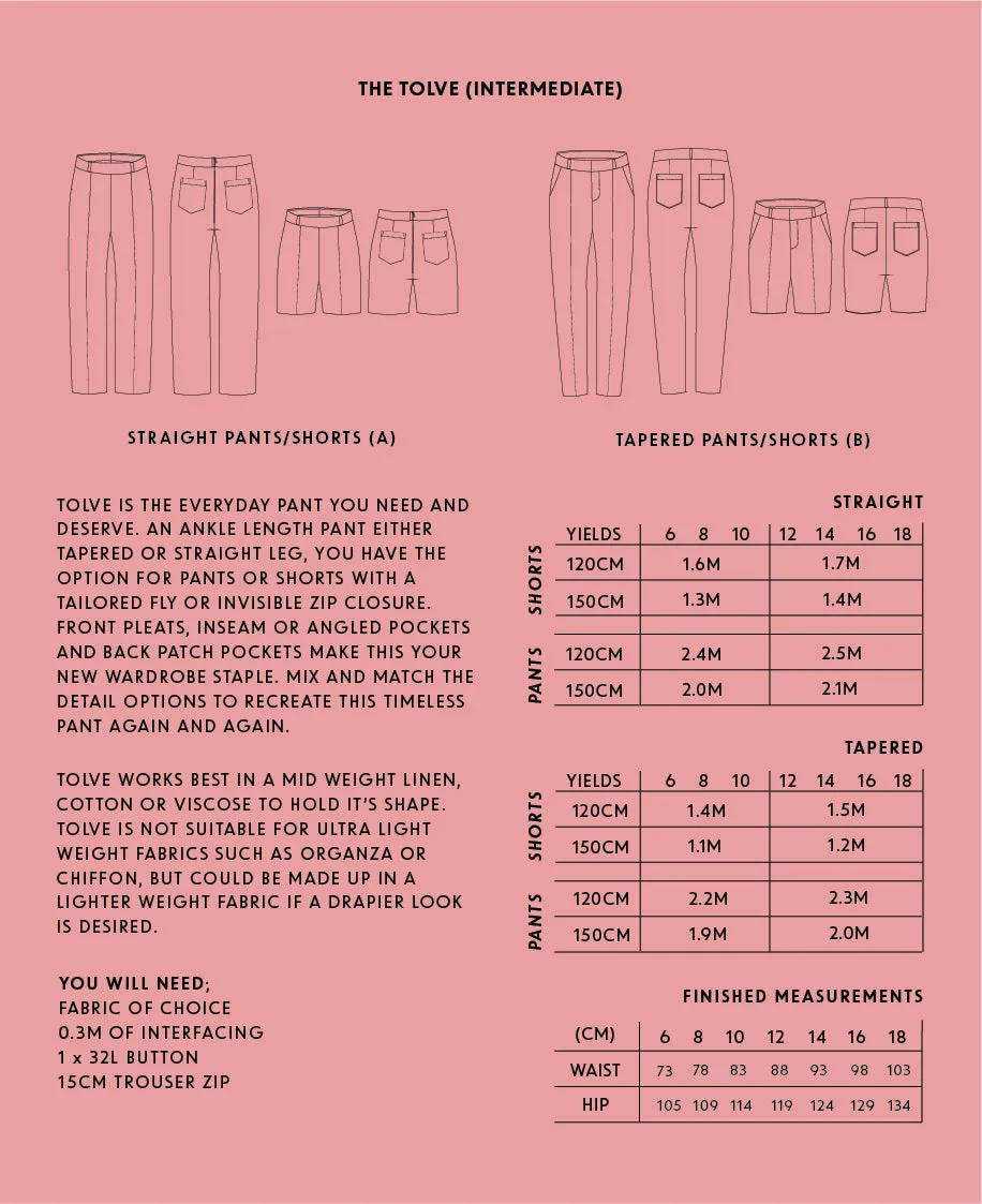 Tolve - Drapers Pattern