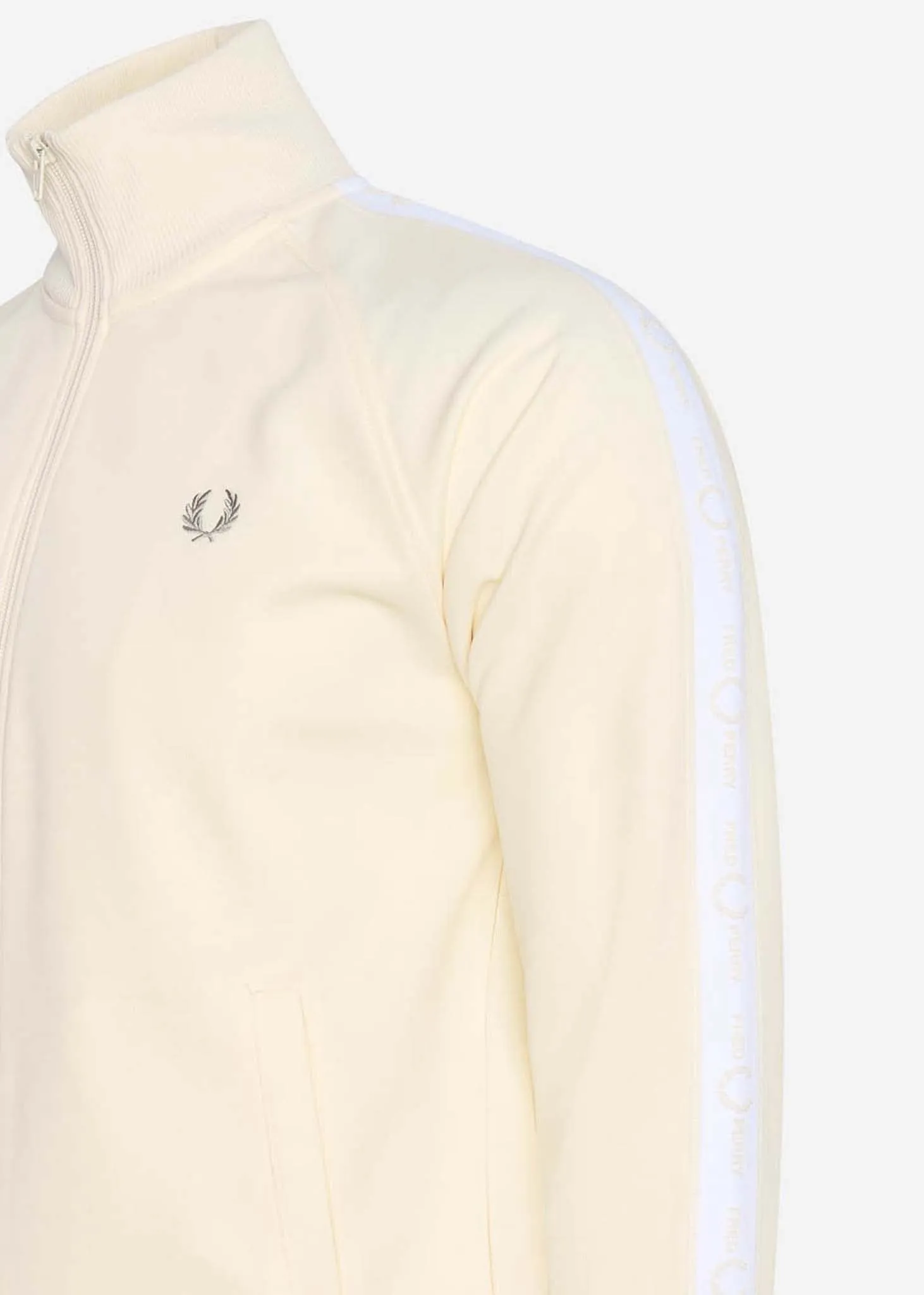 Tonal taped track jacket - ecru