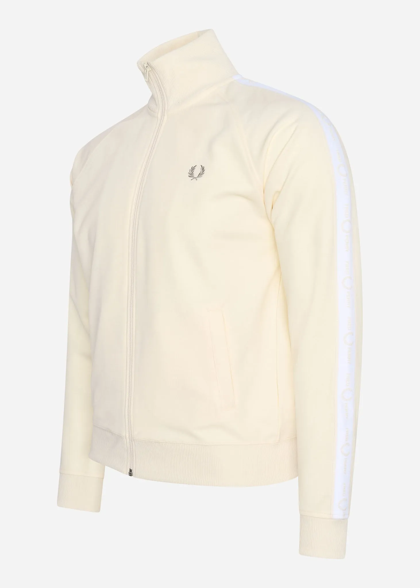 Tonal taped track jacket - ecru