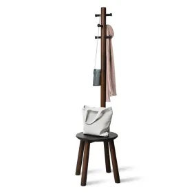 Umbra Pillar Stool Coat Rack - walnut