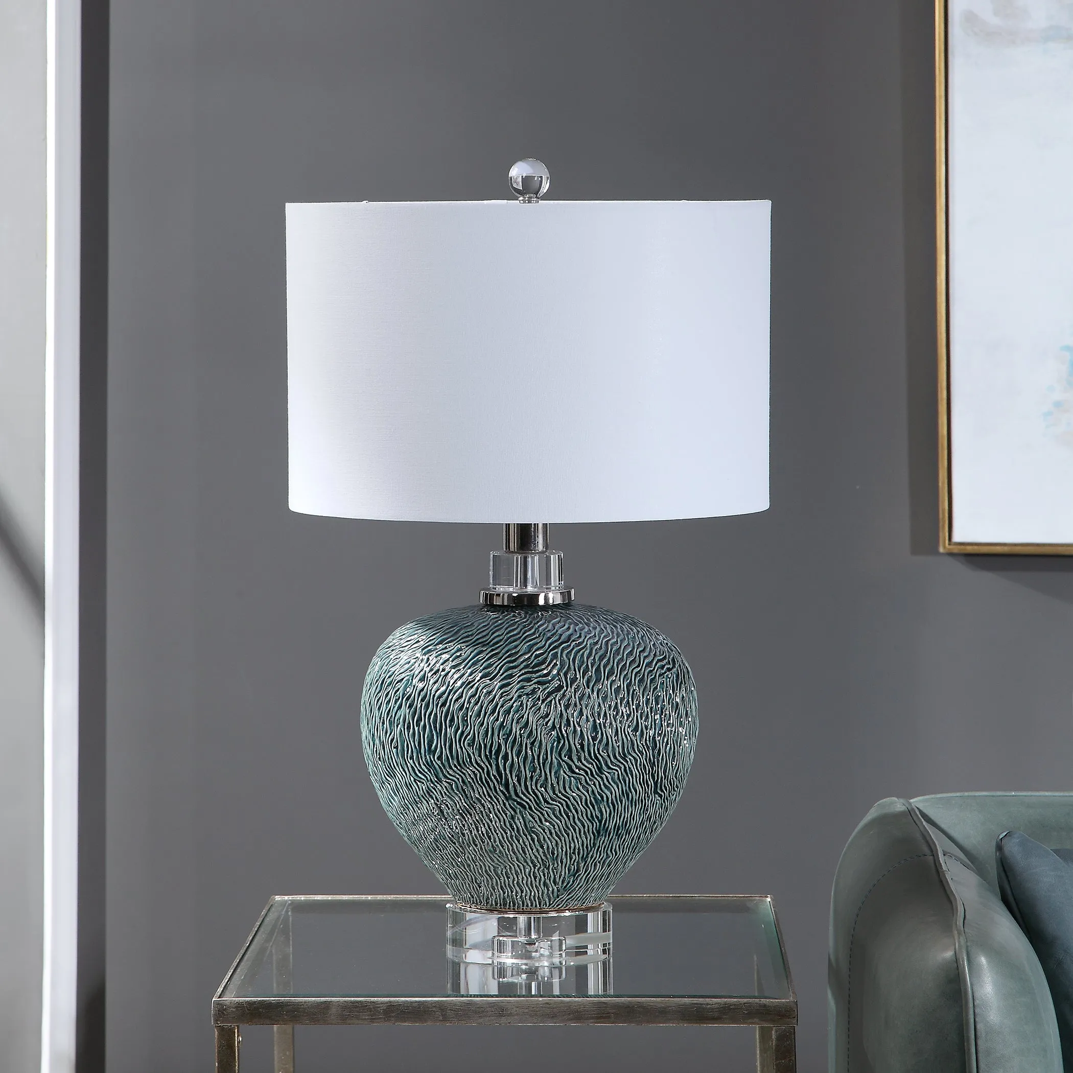 Uttermost Almera Dark Teal Table Lamp