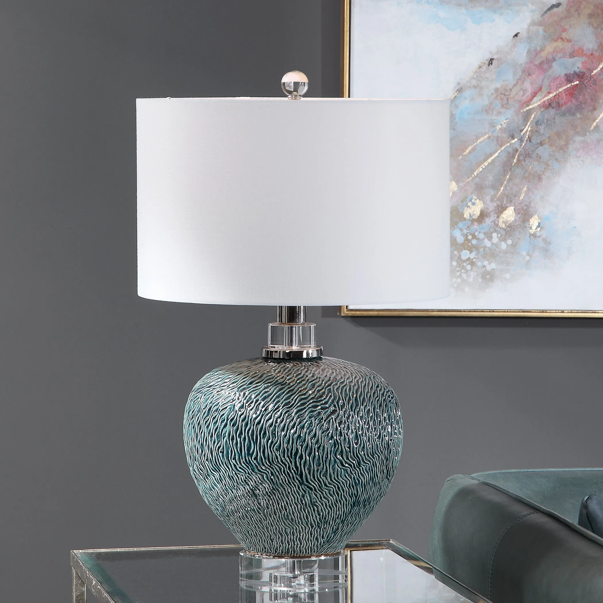 Uttermost Almera Dark Teal Table Lamp