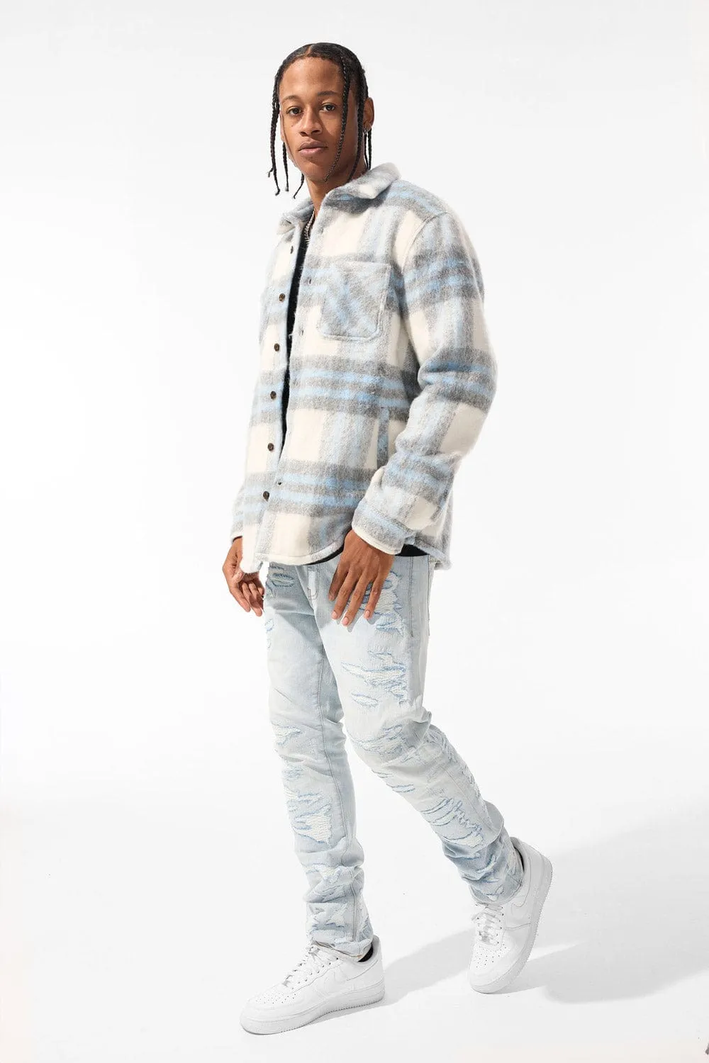 Vandal Flannel Shacket (Sky Blue)