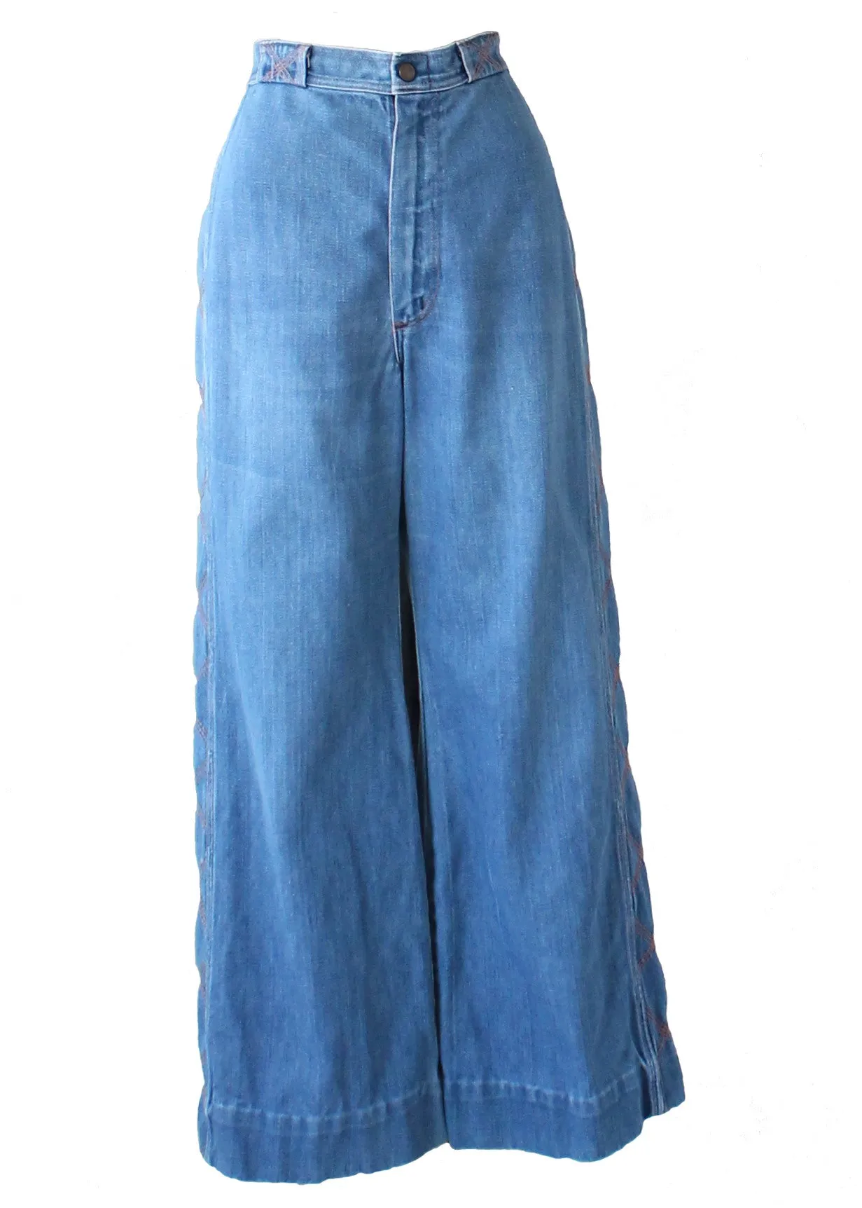 Vintage 1970s Wrangler Bell Bottoms with Stitched Sides