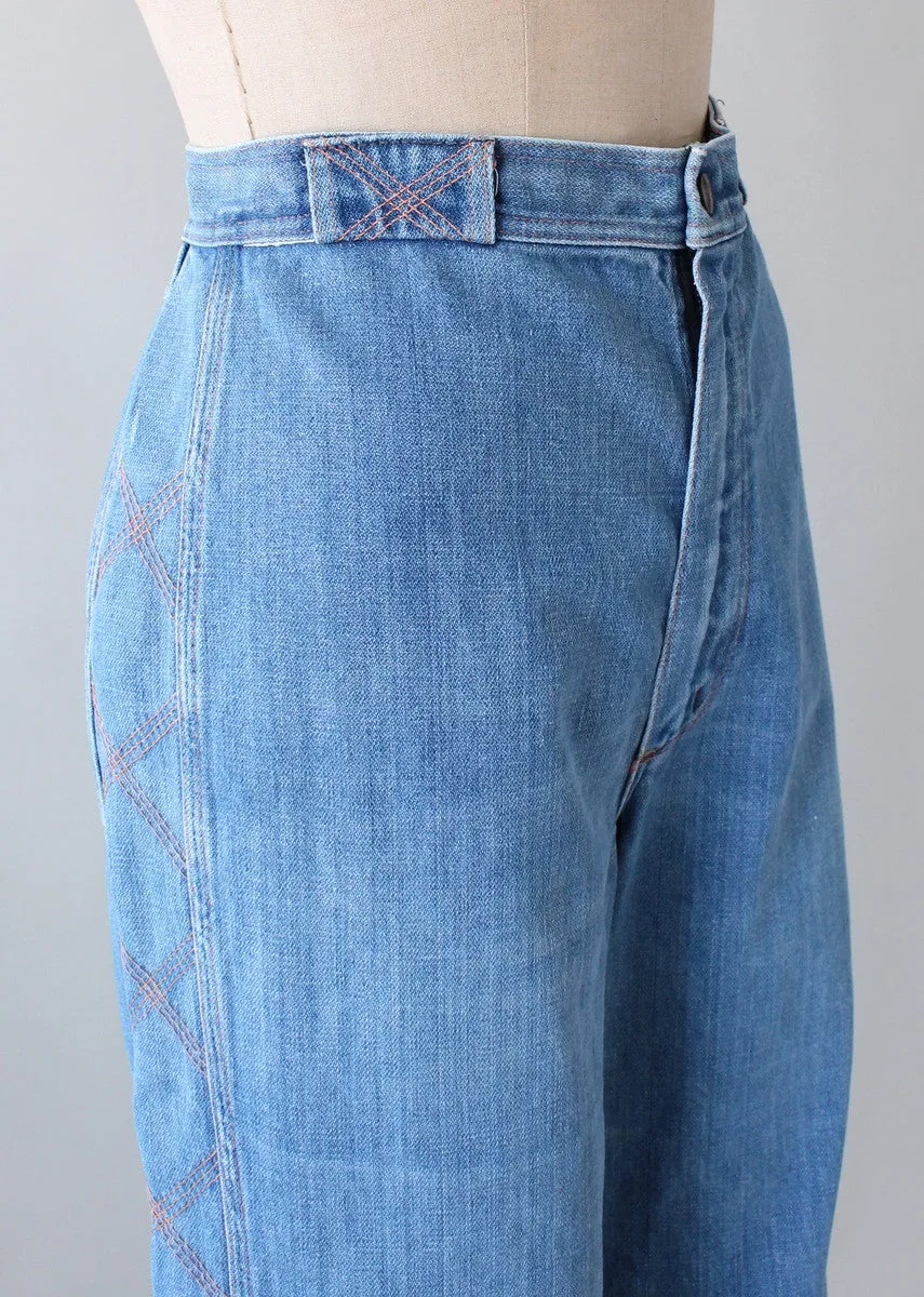 Vintage 1970s Wrangler Bell Bottoms with Stitched Sides