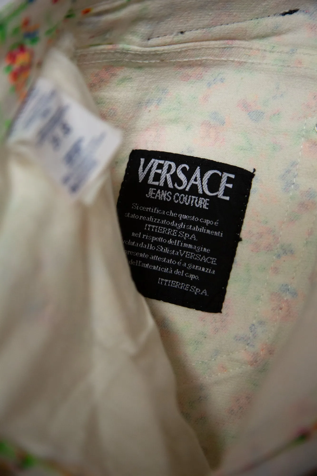 Vintage 1990s Floral White Versace High Waist Jeans