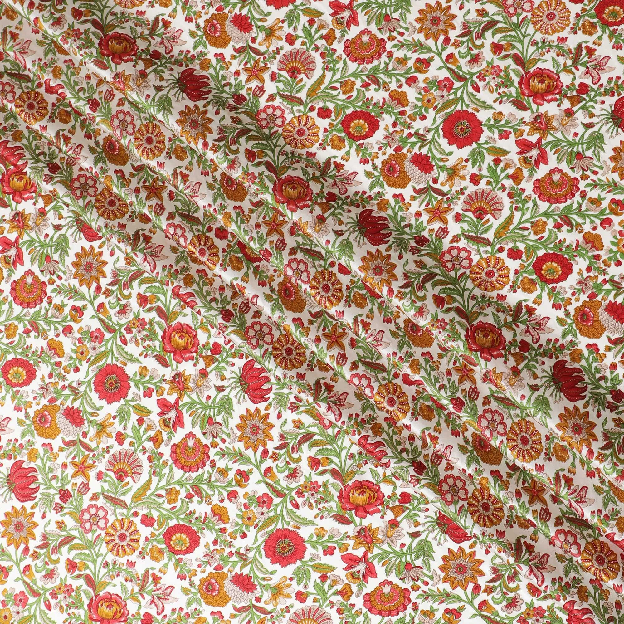 Vintage Blossom Silk Satin Fabric - 110cm Wide -D18287