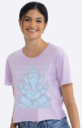 Vintage Ganesh Sanskrit Festival Crop tee