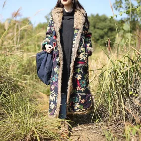 Vintage Style Extra Long Length Autumn and Winter Coat