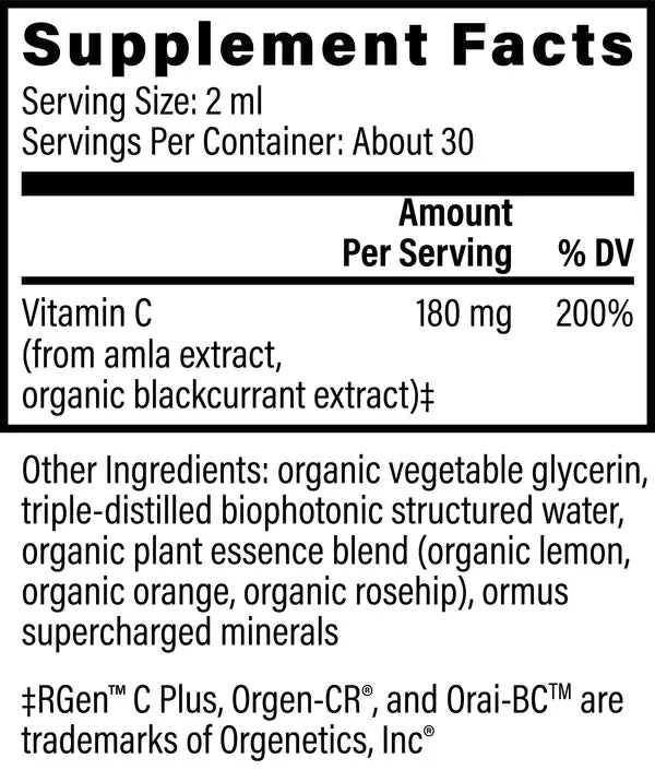 Vitamin C Liquid | Organic | Immune Support - 2 fl oz