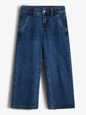 Wide Leg Jeans - Kids - Dark Blue Denim