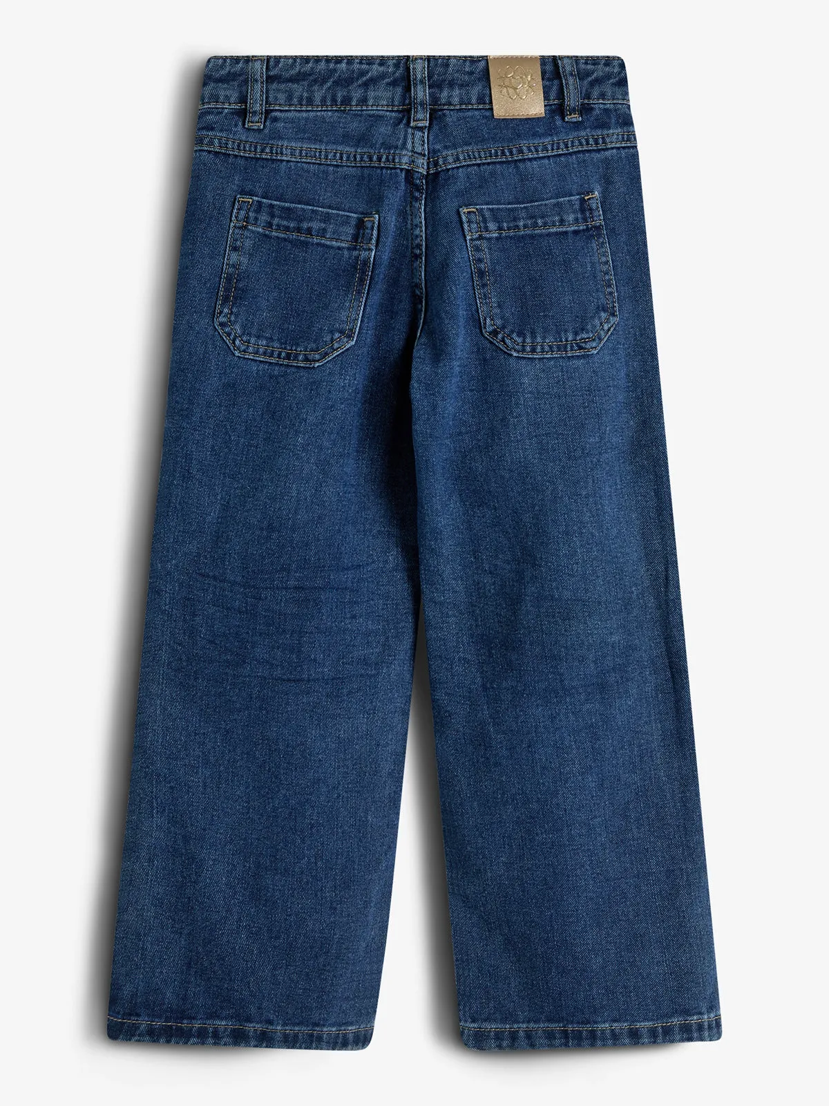 Wide Leg Jeans - Kids - Dark Blue Denim