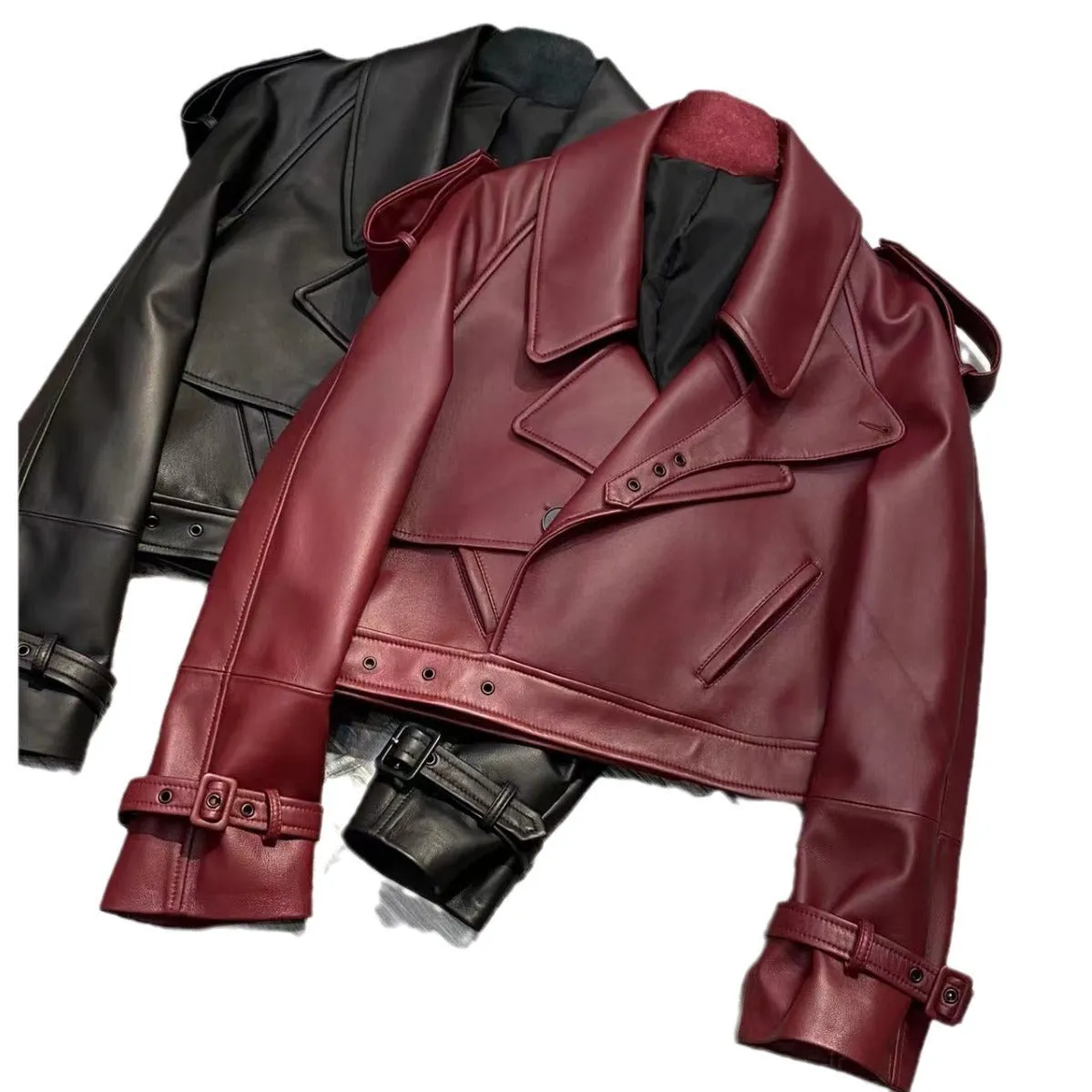 Women's Loose Sheep Leather Jacket